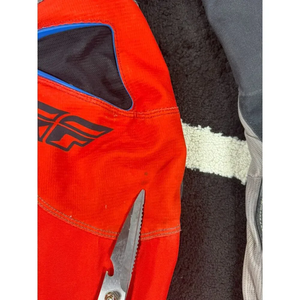 FLY Racing Pants Mens 38x29 Red Gray Kinetic Core Motorcross Padded Riding